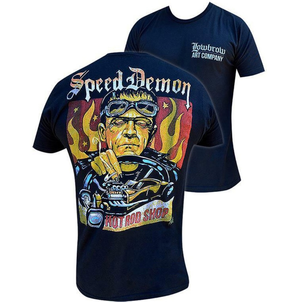 Men's Psychobilly Speed Demon Frankenstein T-shirt S-M-L-XL-2XL NWT - Picture 3 of 4